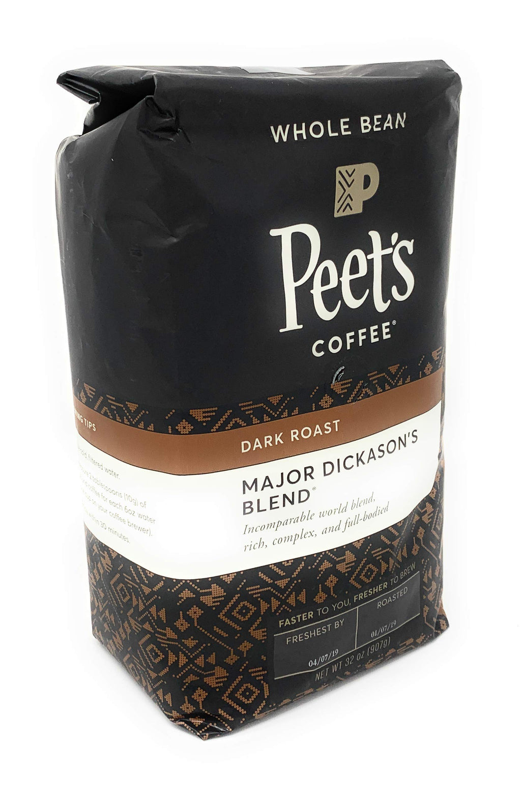 Peet's Coffee, Dark Roast Whole Bean Coffee, 100% Arabica Coffee - Major Dickason's Blend 18 Ounce Bag