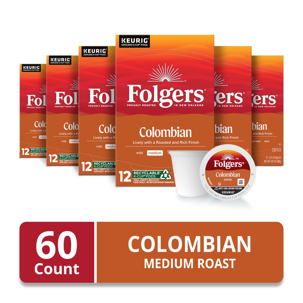 Folgers Black Silk, Dark Roast Coffee, Keurig K-Cup Pods, 12-Count Boxes (Pack of 6)
