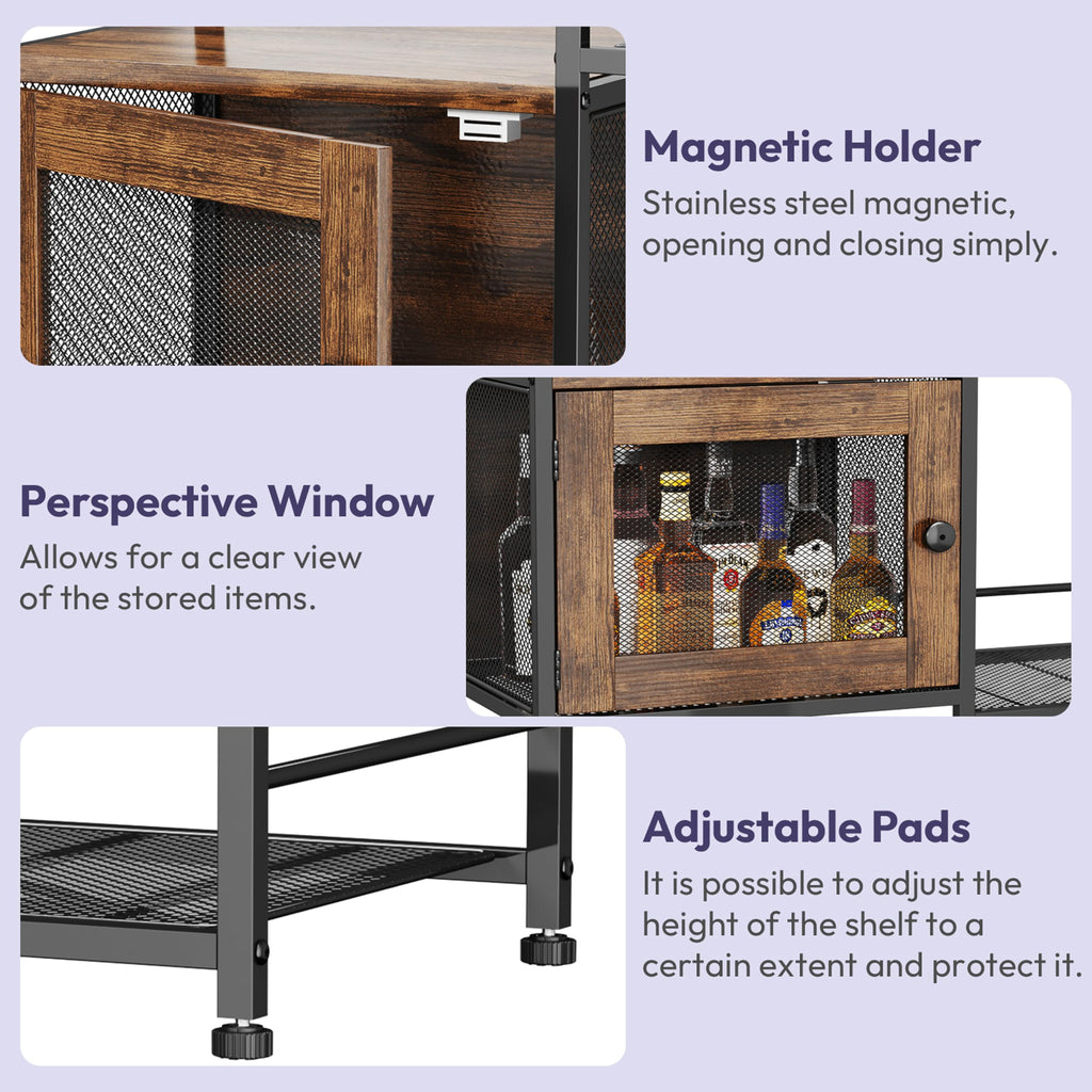 SWTYMIKI Coffee Bar Cabinet for Home - Farmhouse Coffee Stand Station Multi-Purpose Buffet Sideboard Cabinet with Drawers - Kitchen Bar Table for Living Room, Corner, Small Space, Espresso