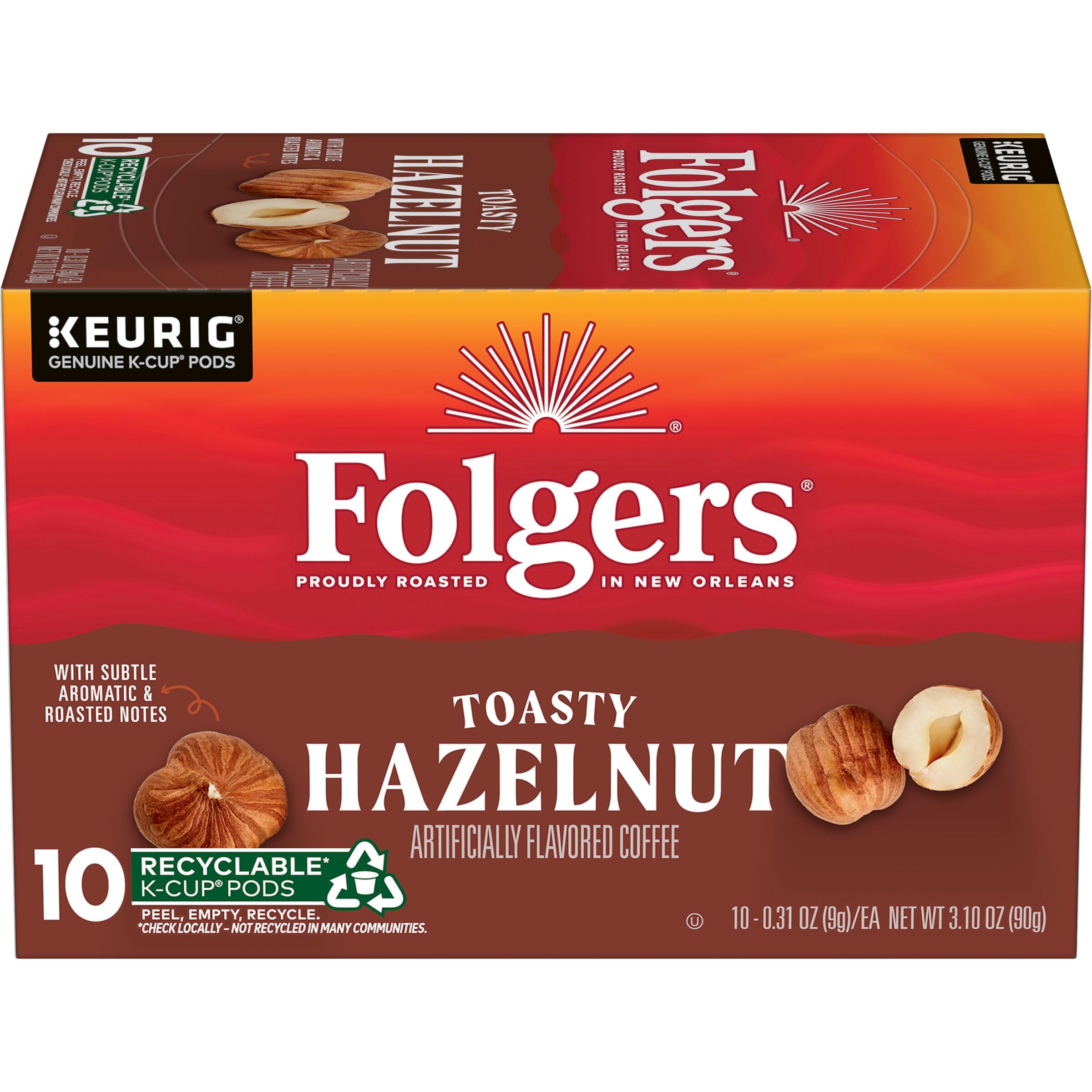 Folgers French Vanilla Artificially Flavored Coffee, Keurig K-Cup pods, 10 Count Box (Pack of 6)