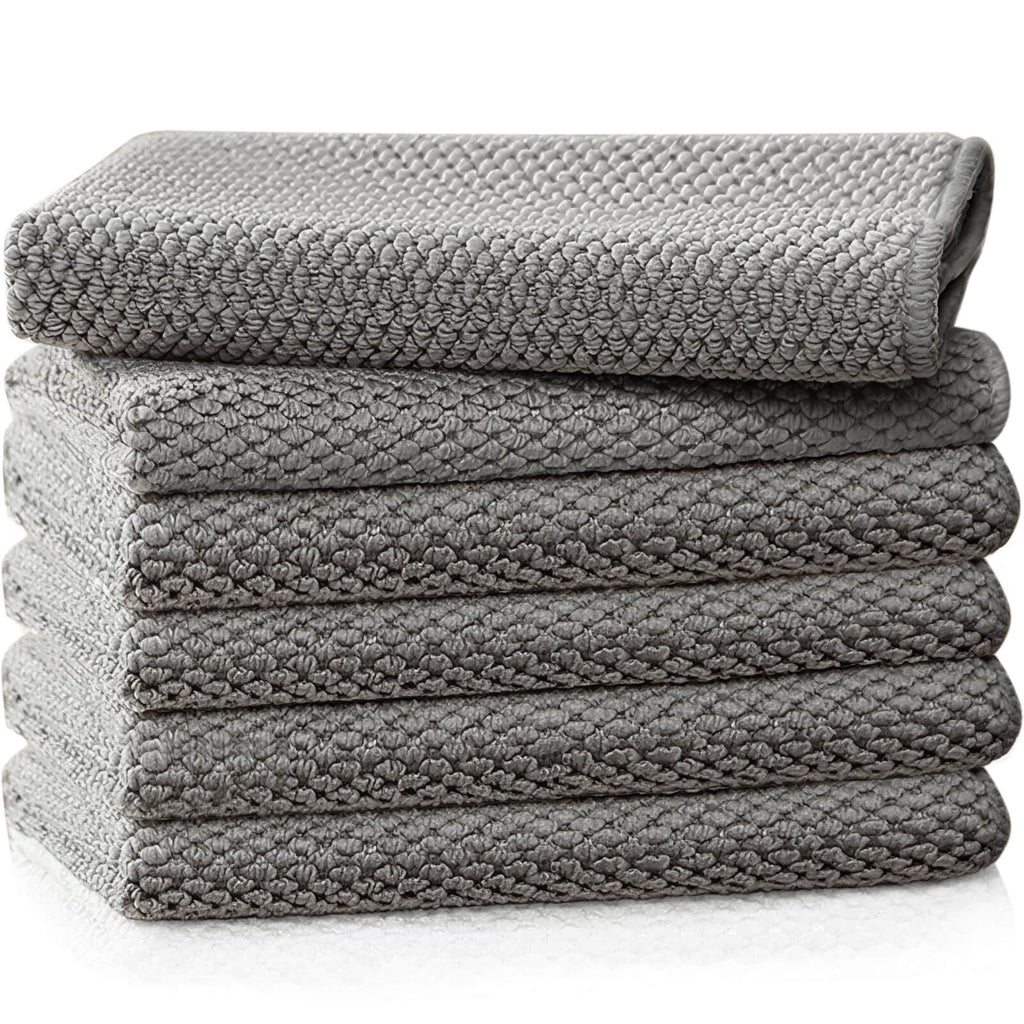 Barista Towel 6 Pack, Extra Thick Microfiber Coffee Cleaning Cloths, Espresso Machine Accessories for Coffee Bar, Steam Wand, Countertop, Milk Frother, 12”x12”