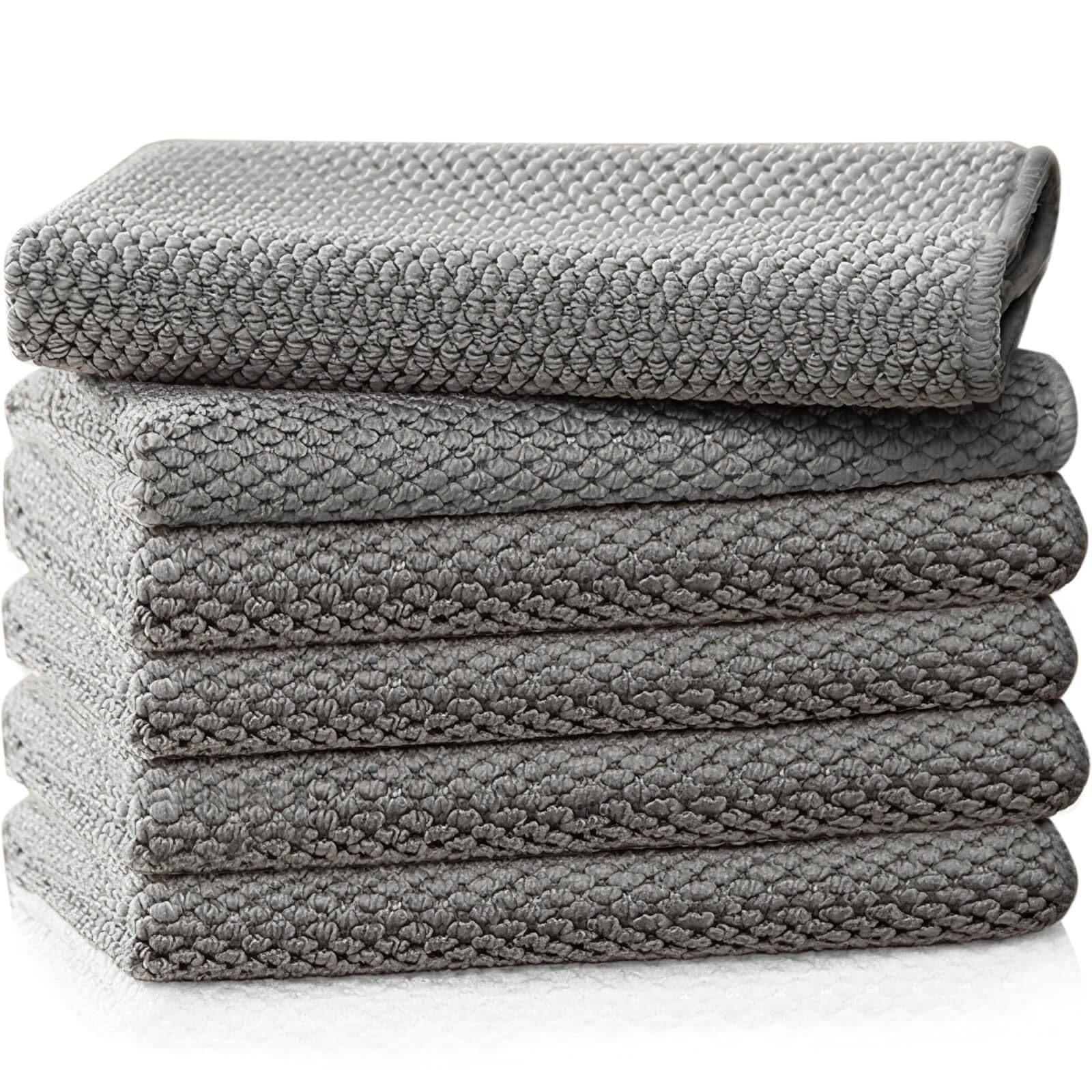 Barista Towel 6 Pack, Extra Thick Microfiber Coffee Cleaning Cloths, Espresso Machine Accessories for Coffee Bar, Steam Wand, Countertop, Milk Frother, 12”x12”