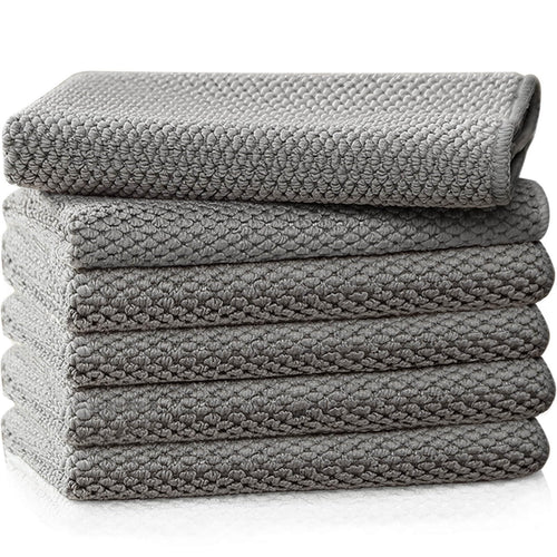 Barista Towel 6 Pack, Extra Thick Microfiber Coffee Cleaning Cloths, Espresso Machine Accessories for Coffee Bar, Steam Wand, Countertop, Milk Frother, 12”x12”