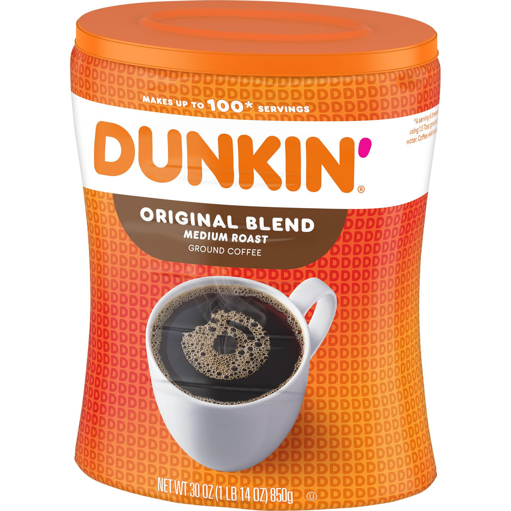 Dunkin’ Original Blend Medium Roast Ground Coffee, 30 Oz. Canister