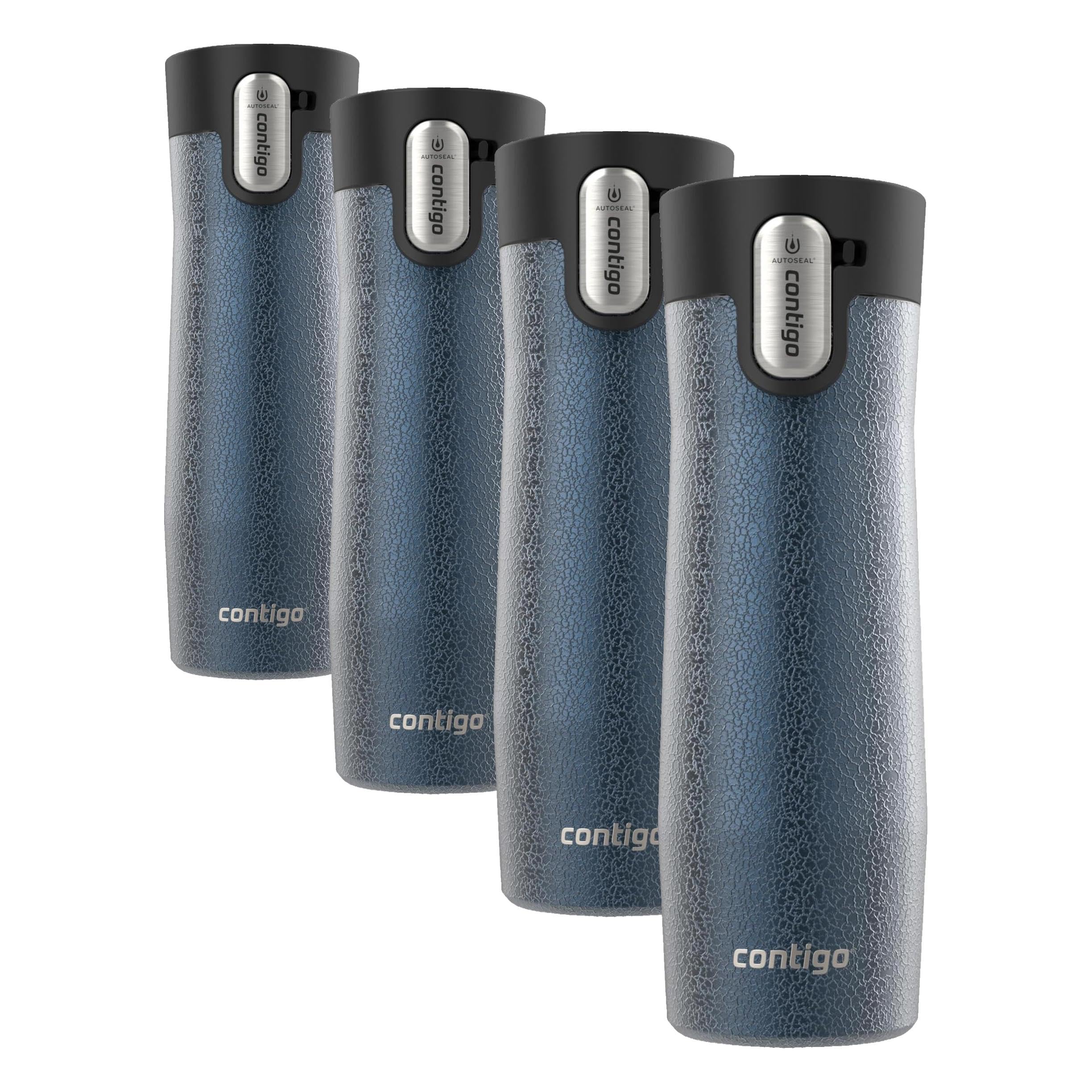 Contigo West Loop 2.0 Leak-Proof Spill-Proof Insulated Stainless Steel Travel Mug, 16oz., 2 Pack, Agave Metallic & Sake Metallic